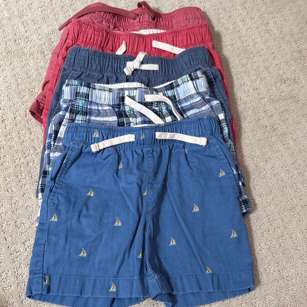 Kids Elastic Waist Pull-On Shorts - Blue, Plaid, Sailboats, & 2 Nantucket Red